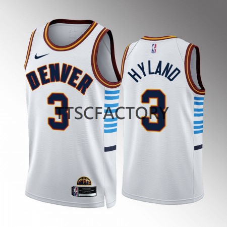 Maillot Homme Denver Nuggets Bones Hyland 3 Nike 2022-23 City Edition Bleu Swingman